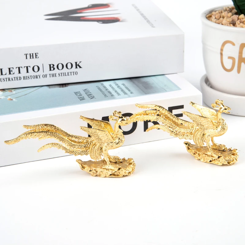 Hot Sale 1PCS Gold Phoenix Statue Incense Stick Holder Home Decor Mini Portable Incense Burner