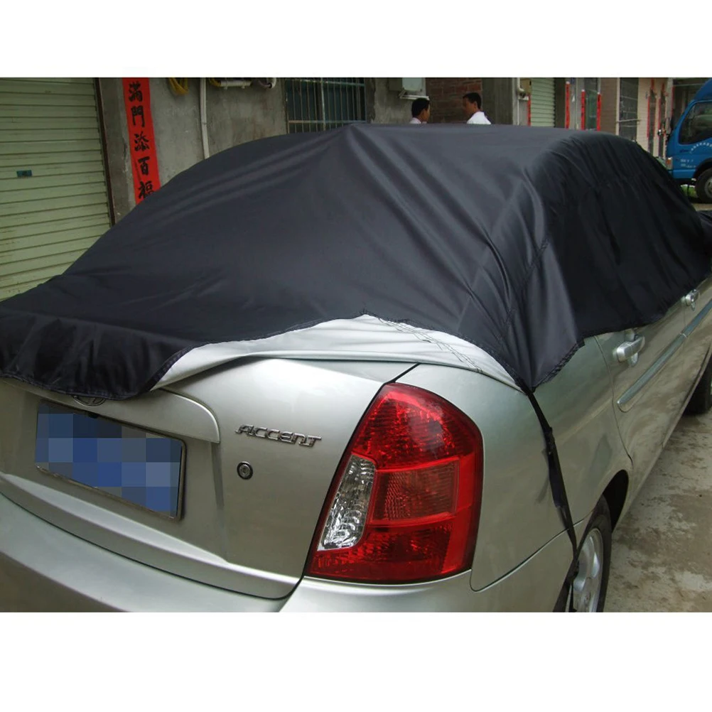 

Universal Car Sunshade Rain Cover Black Half Dome Visor Waterproof Snow Protector Car Shield Magnet Secured Convertible Top