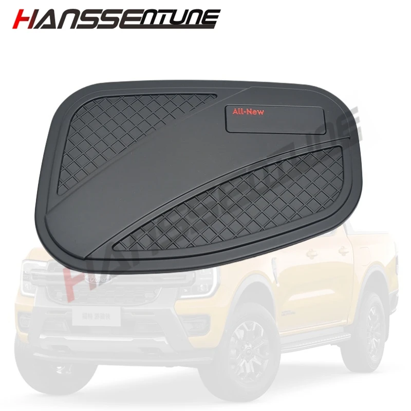 Hanssentune 4X4 Accessories 1 Pc Matte Black Gas Tank Cover ABS Plastic Trim For FORD RANGER T9 XLT/XLS/RAPTOR/WILDTRAK