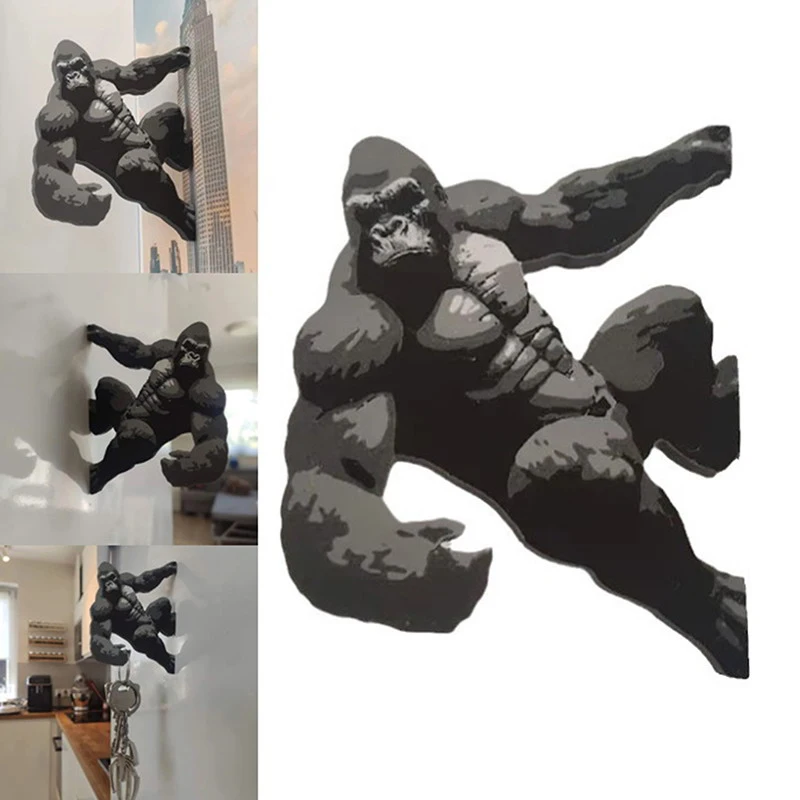 1Piece Unique Fridge Magnet Chimpanzee Monkey Acrylic Magnetic Decor Storage Hook Key Hook Collection Gift Home Decoration