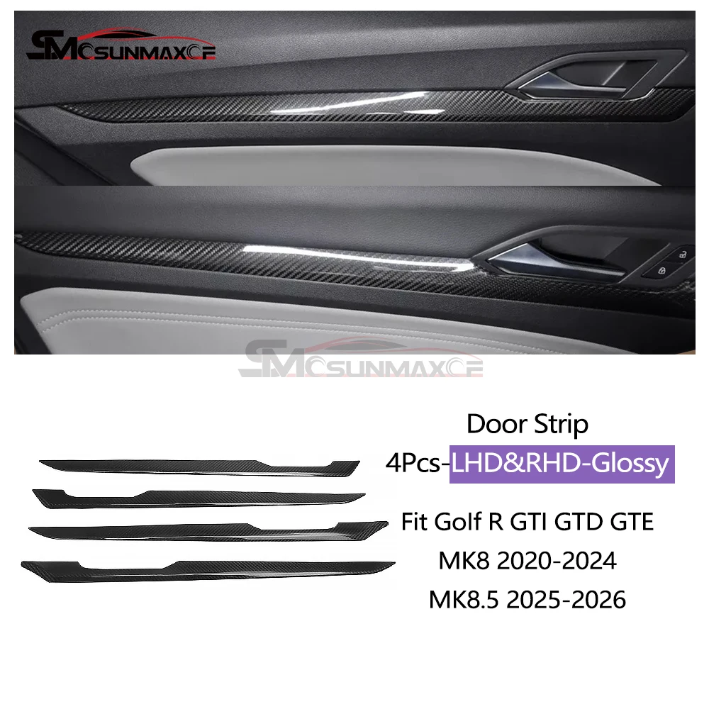 Interieurkit van carbon fiber voor Golf R GTI GTD GTE Golf 8 MK8 Golf 8.5 MK8.5 2020-2026, dashboard, centrale bediening, raamschakelaarpaneel