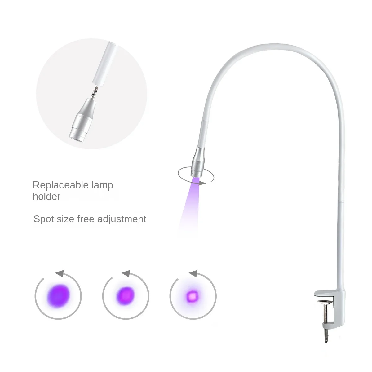 Imagem -03 - Led Cílios Extensões Luz Nail Tech Glue Lamp Potência Ajustável Gooseneck Flexível Cura da Luz uv