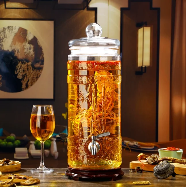 5kg Lead-Free Thickened Household Wine Jar Special, Ginseng Green Plum Fruit Wine Brewing Container for Medicinal Use