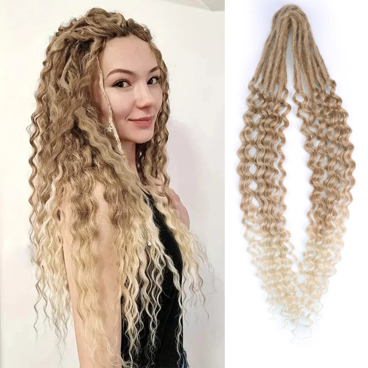 24inch DreadLock Hair Extensions Synthetic Braiding Hair Handmade Fauxlocs Crochet Hair Dread locks Hip-Hop Style For Rock&Roll