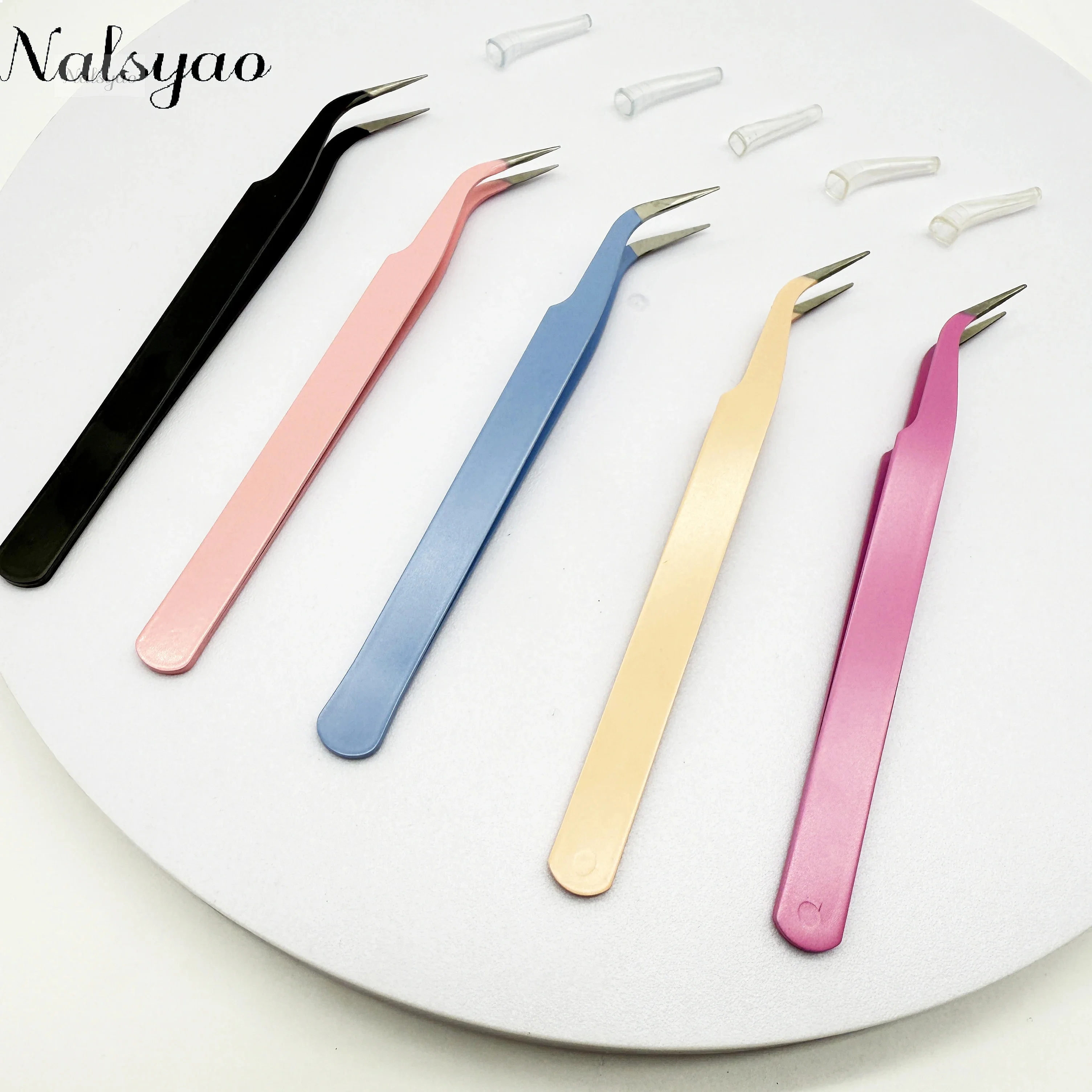 Nail Art Decor Eyelashes Tweezers Macaron Tweezer Scrapbook Sticker Tape Picking DIY Journal Album Stainless Clip