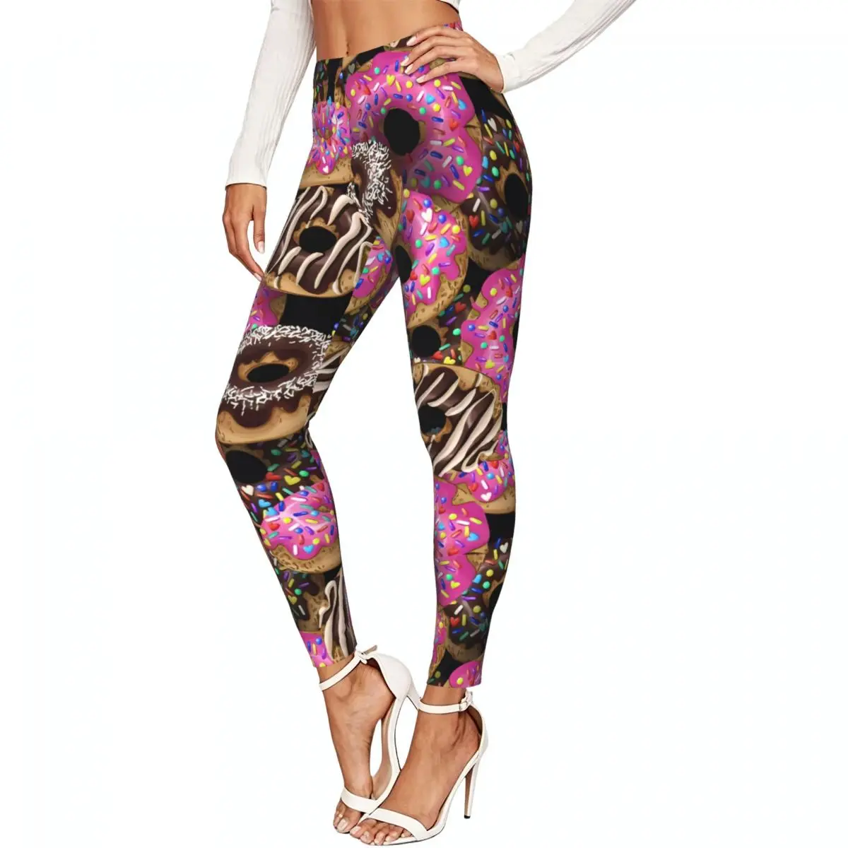 Yummy Donuts Women Stretchy Leggings High Elastic Comfortable Fitness Yoga Pants