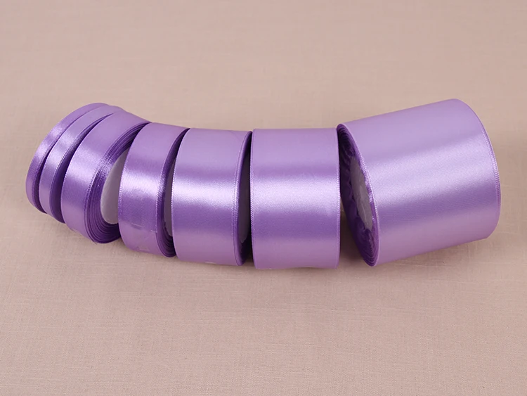 Light Purple Satin Ribbon 6-10-15-20-25-40-50mm DIY Handmade Crafts Material Gift Packaging Tape Christmas Party Flower Decor