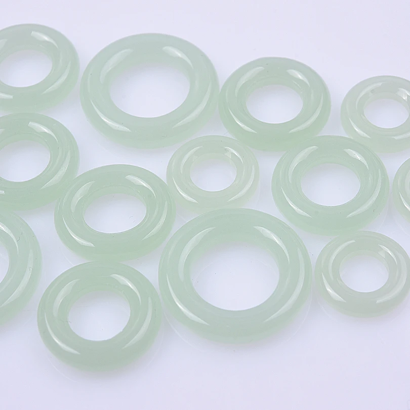 30Pcs/Lot Light Green Woven Glass Round Ring Car-Mounted Charms Pendants DIY For Jeweley Making Handcraft Accessories Supplies