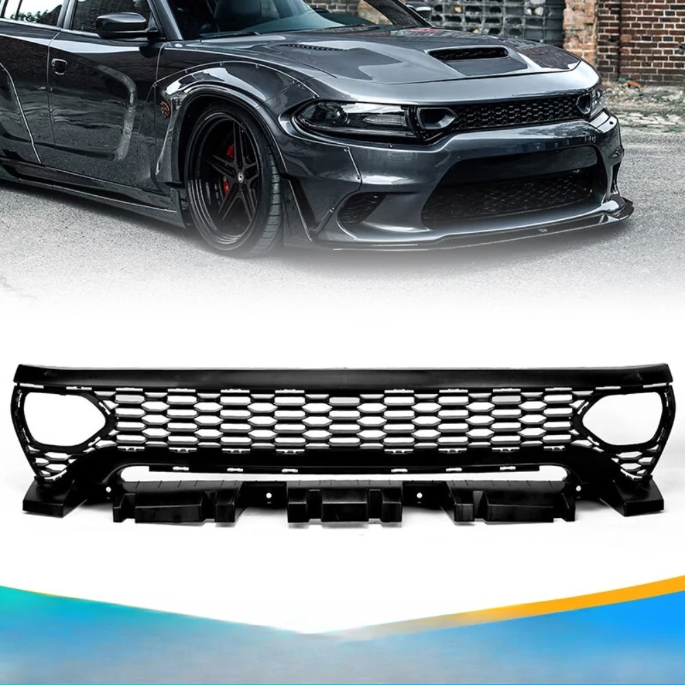 

For 2020-2023 Dodge Charger SRT Widebody Front Bumper Upper Grille Grill Black