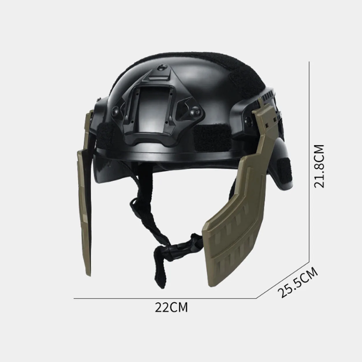 Kids Tactical MICH Helmet Set Quad-Tube NVG Model Black Side Wings for Airsoft CS Cosplay Outdoor Role Play Toy Gift for Boys