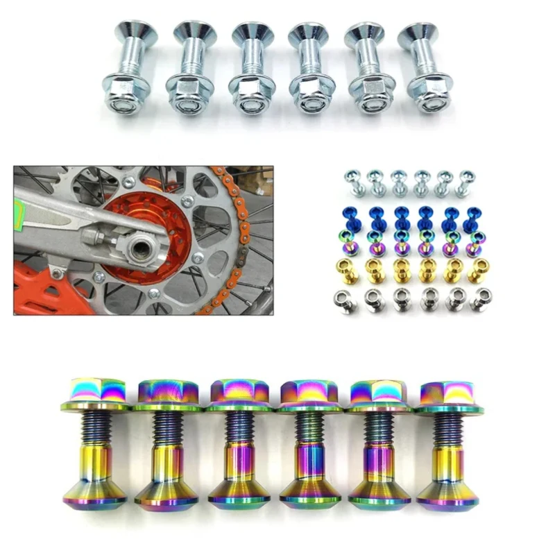 Motorcycle Universal M8 Sprocket Bolts Nuts Set Chain Plate Screws For Japan Off-Road HONDA YAMAHA KAWASAKI SUZUKI AVANTIS BRZ