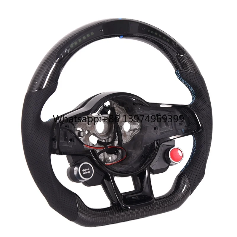 For Volkswa-gen VW Golf 7 6 5 Mk7 MK6 MK5 Gti Golf R Steering Wheel Genuine Real Carbon Fiber Steering Wheel
