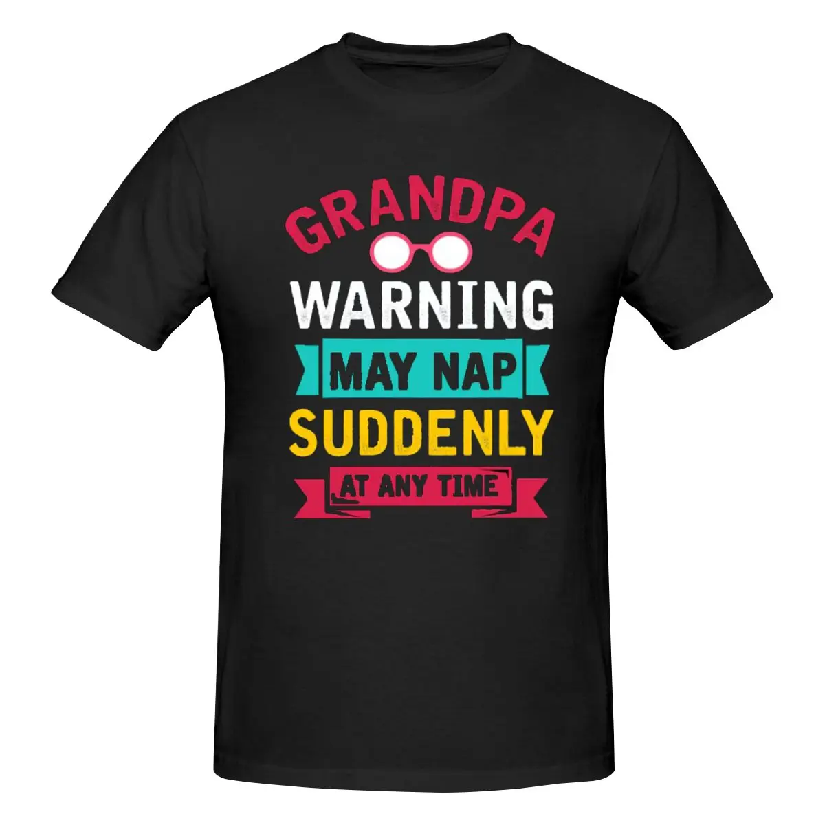 Men's Grandpa Warning May Nap Suddenly T-Shirt Regular Fit 100% Cotton Short Sleeve T Shirt Crew Neck Casual Tshirt Tee