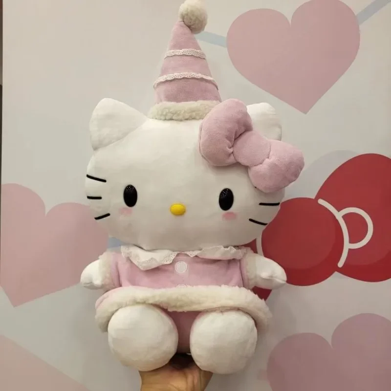 Kreskówka Anime seria świąteczna Hellokittys pluszowe zabawki Kawaii dekoracja sypialni ozdoby śliczna pluszowa lalka prezent dla dzieci