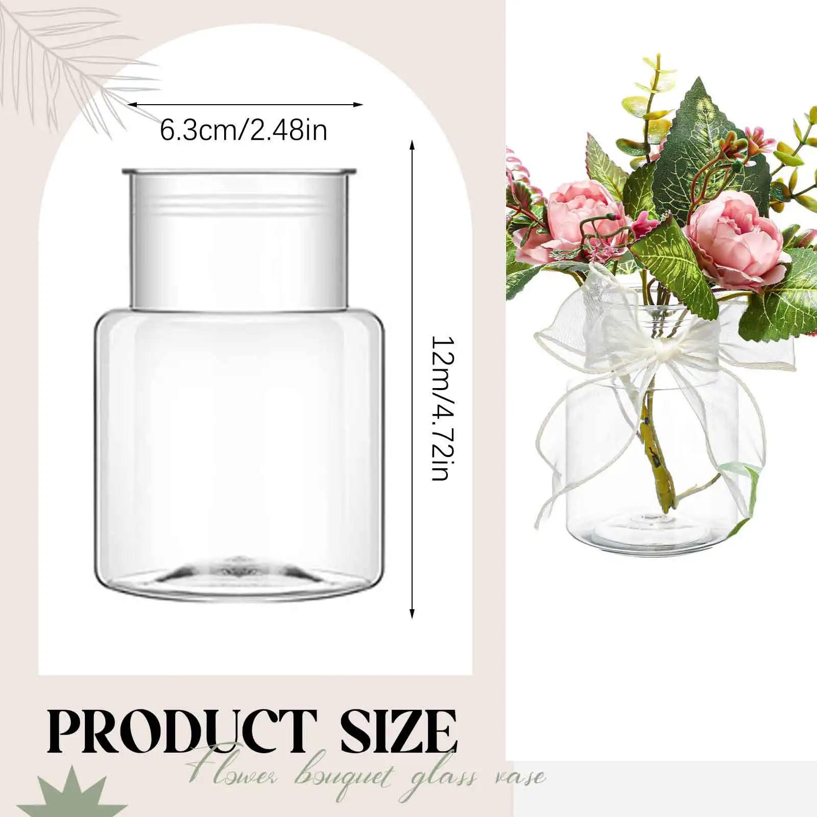High quality large wide mouth cylindrical style plastic vase, transparent vase, suitable for table decoration, wedding, home,