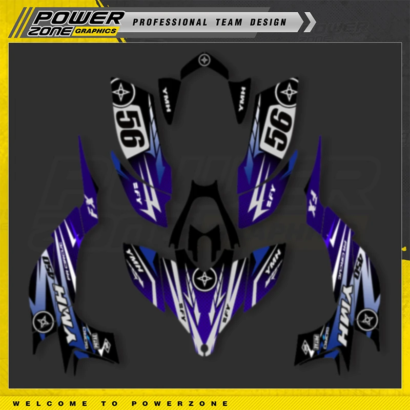 

PowerZone Custom Team Graphics Backgrounds Decals For 3M Stickers Kit For YAMAHA TZF 2004 2005 2006 2007 2008 YFZ450R ATV 03