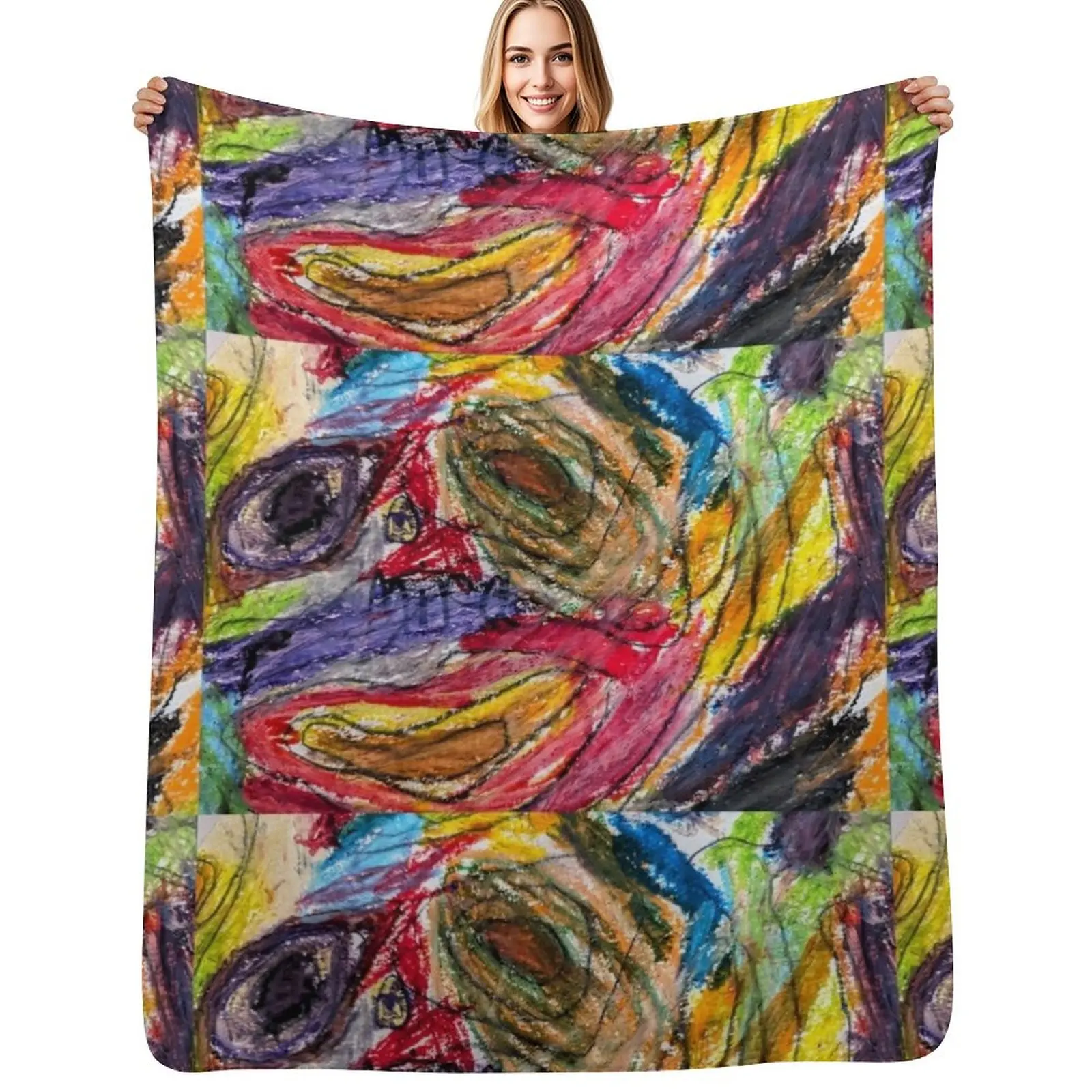 Mira's Hidden Smile Throw Blanket Anti Shedding Soft Fuzzy Blanket for Home