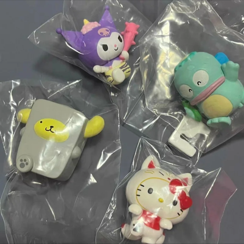 

In Stock Genuine Anime Figures 3cm HelloKitty Kuromi Monster Shaped 5Pcs Gashapon Model Collectible Twisted Egg Toys Ornaments