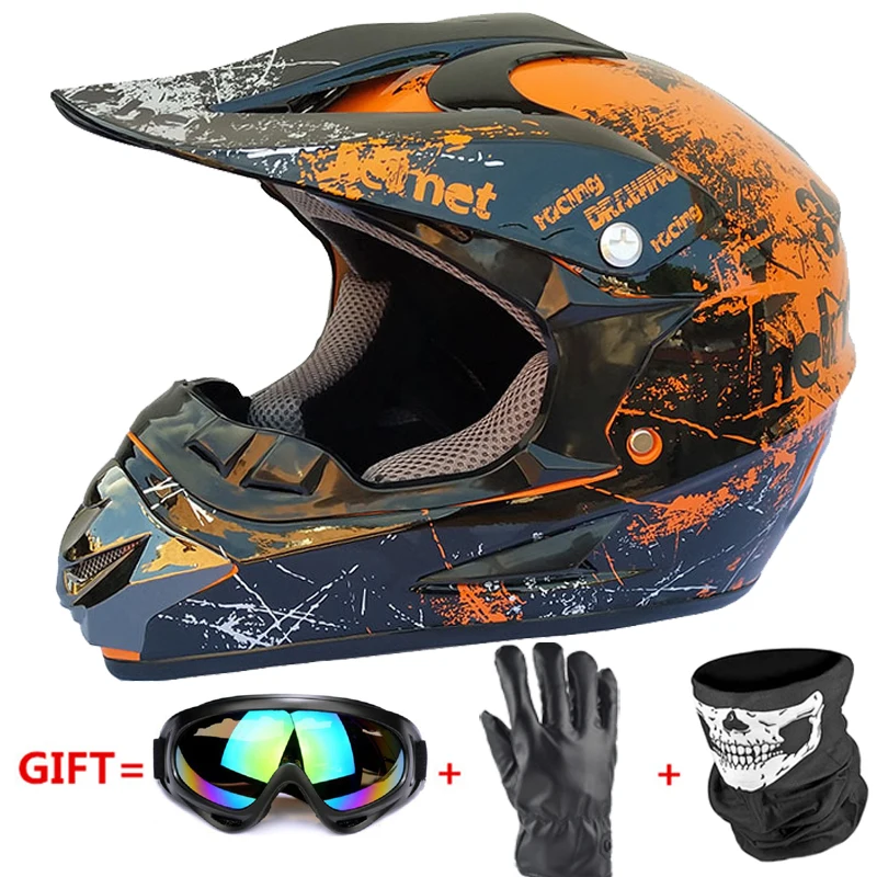 

Motorcycle Helmet casque moto enfant Casco Off Road Helmet ATV Dirt Bike Downhill MTB Capacete De Moto Glasses Motocross Helmet