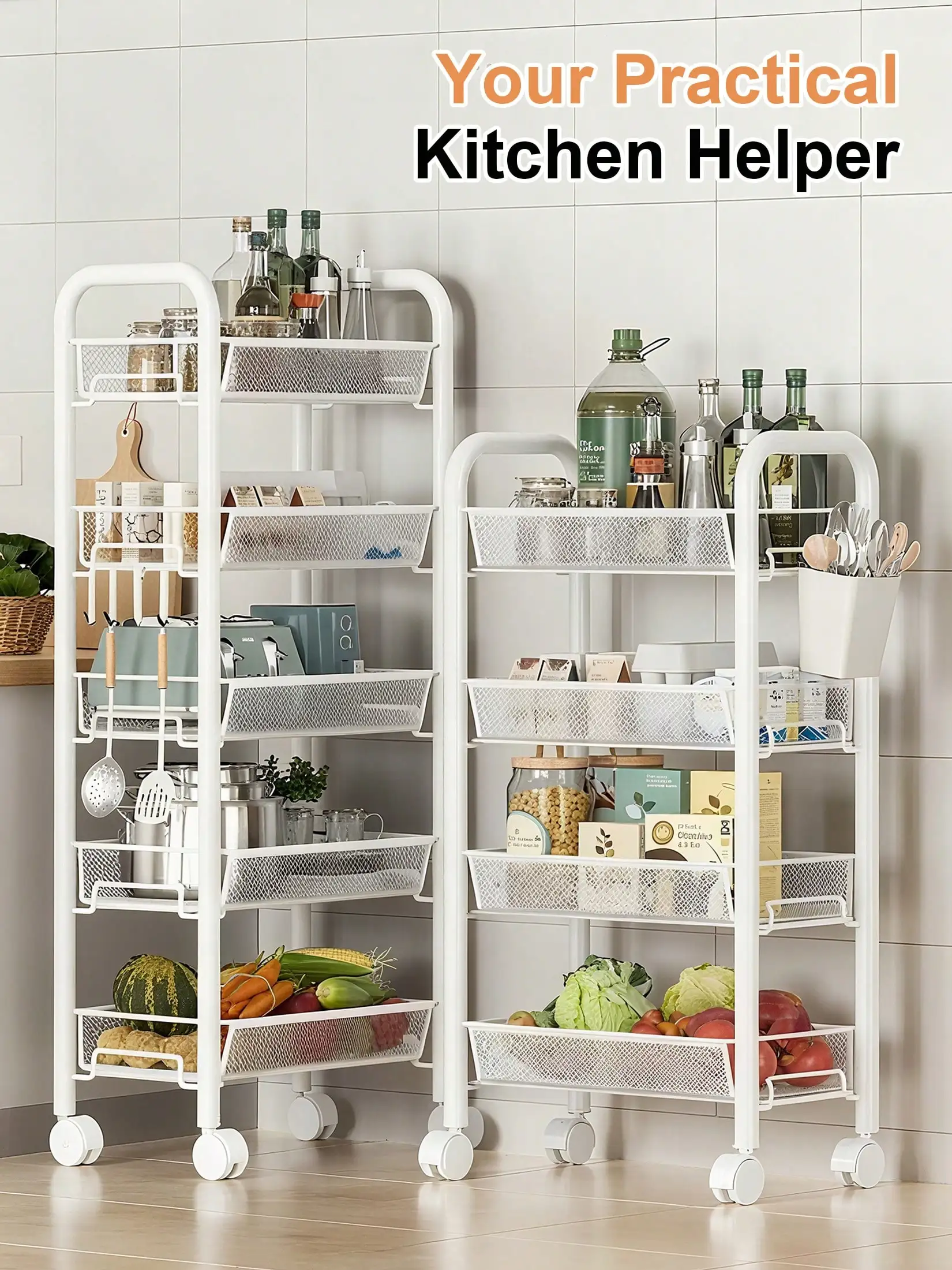 Five-Tier Rolling Storage Cart — product detail 18