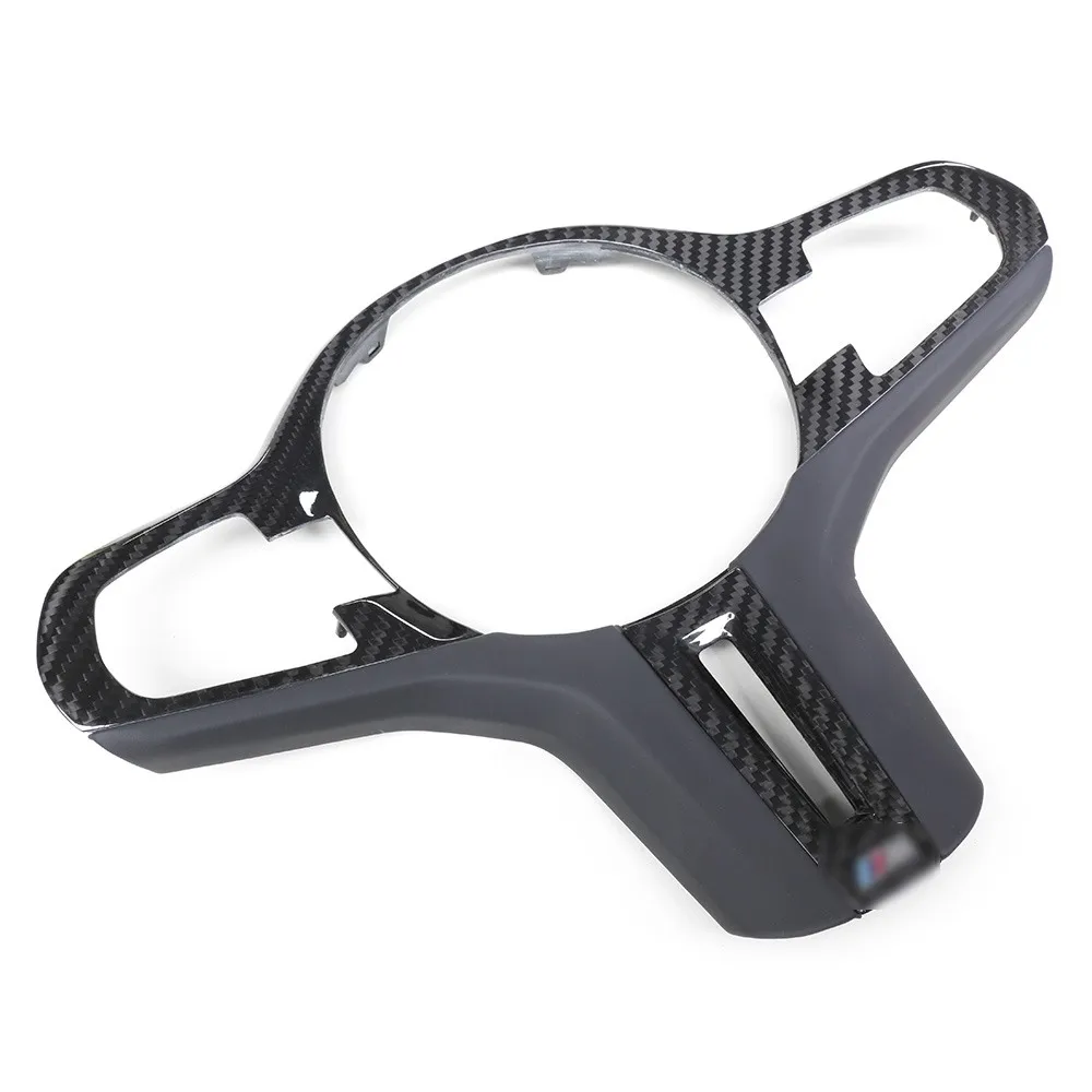 ألياف الكربون الجافة غطاء عجلة القيادة الكسوة لسيارات BMW PRE-LCI F90 M5 X3M F87 X4M F98 2018 2019