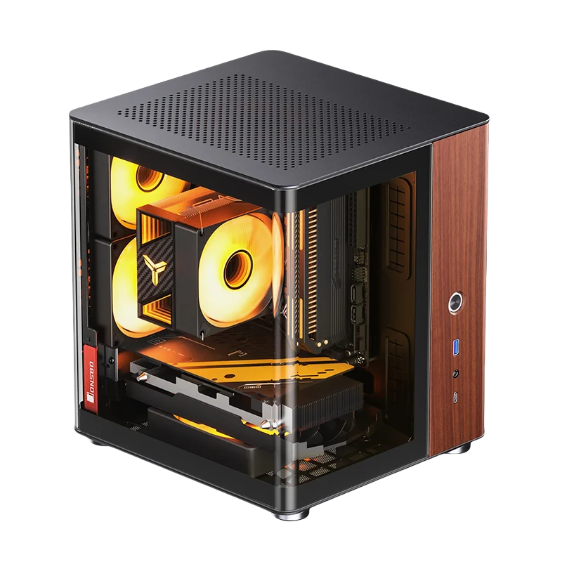 Imagem -02 - Jonsbo Transparente Pequeno Case Sfx Power Gaming Desktop Case Vista Mar Quarto Vidro Side Case Tk0 Itx