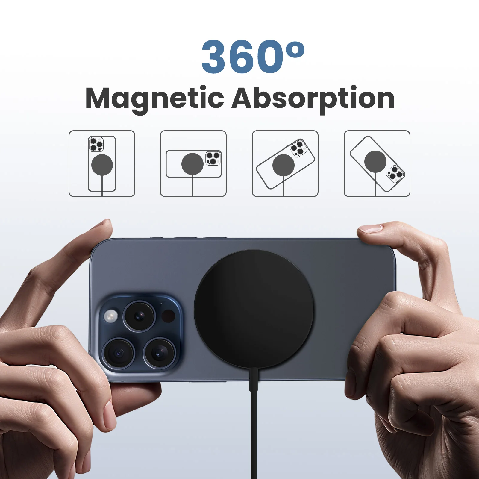 شاحن لاسلكي مغناطيسي بقدرة 25 وات، قاعدة شحن سريعة، نوع C، هاتف USB لهاتف Magsafe iPhone 17-11 Pro Max Samsung