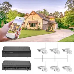 8 Ports 6+2 POE Switch Injector Power over RJ45 Ethernet Without Power Adapter Family Network System 10/100M for Cameras