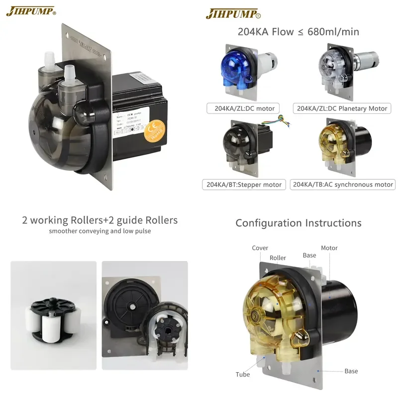 

For 12V 24V DC Metering Rotary Peristaltic Pump with Food Grade Silicone Tubing for Coffee Beverage Machines