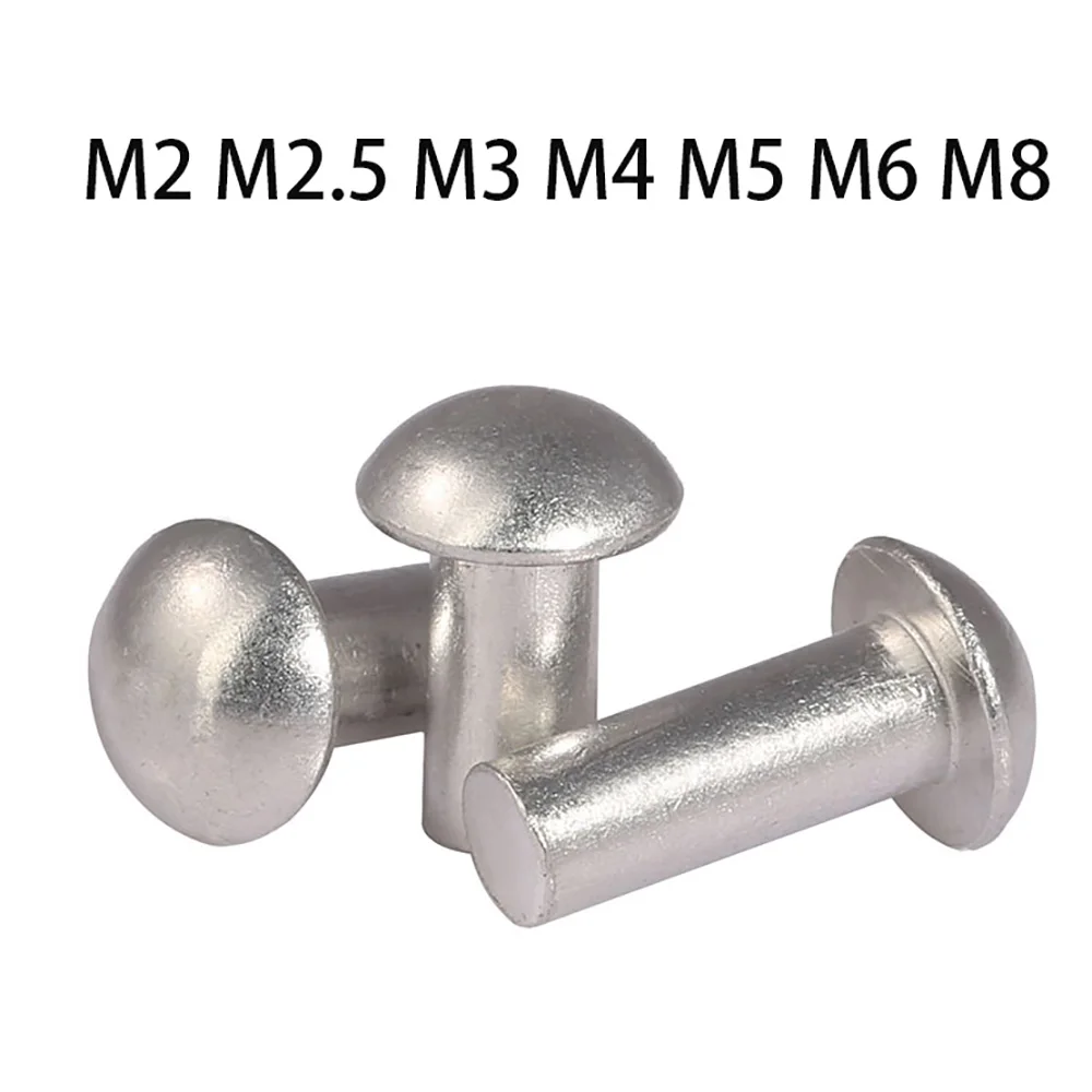 Light Anti Oxidation Aluminum Alloy Mushroom Head Self Plugging Rivet M2-M8 Hand Knock Rivet Indoor Metal Plate Fastener