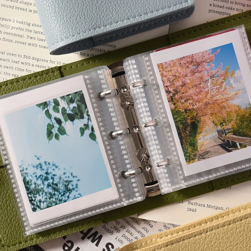 Mini Polaroid Soft Leather Pocket Album, 25 Sheets, 50 Pages, Mini Album Loose-leaf Starlet Card Photo Portable Storage Book