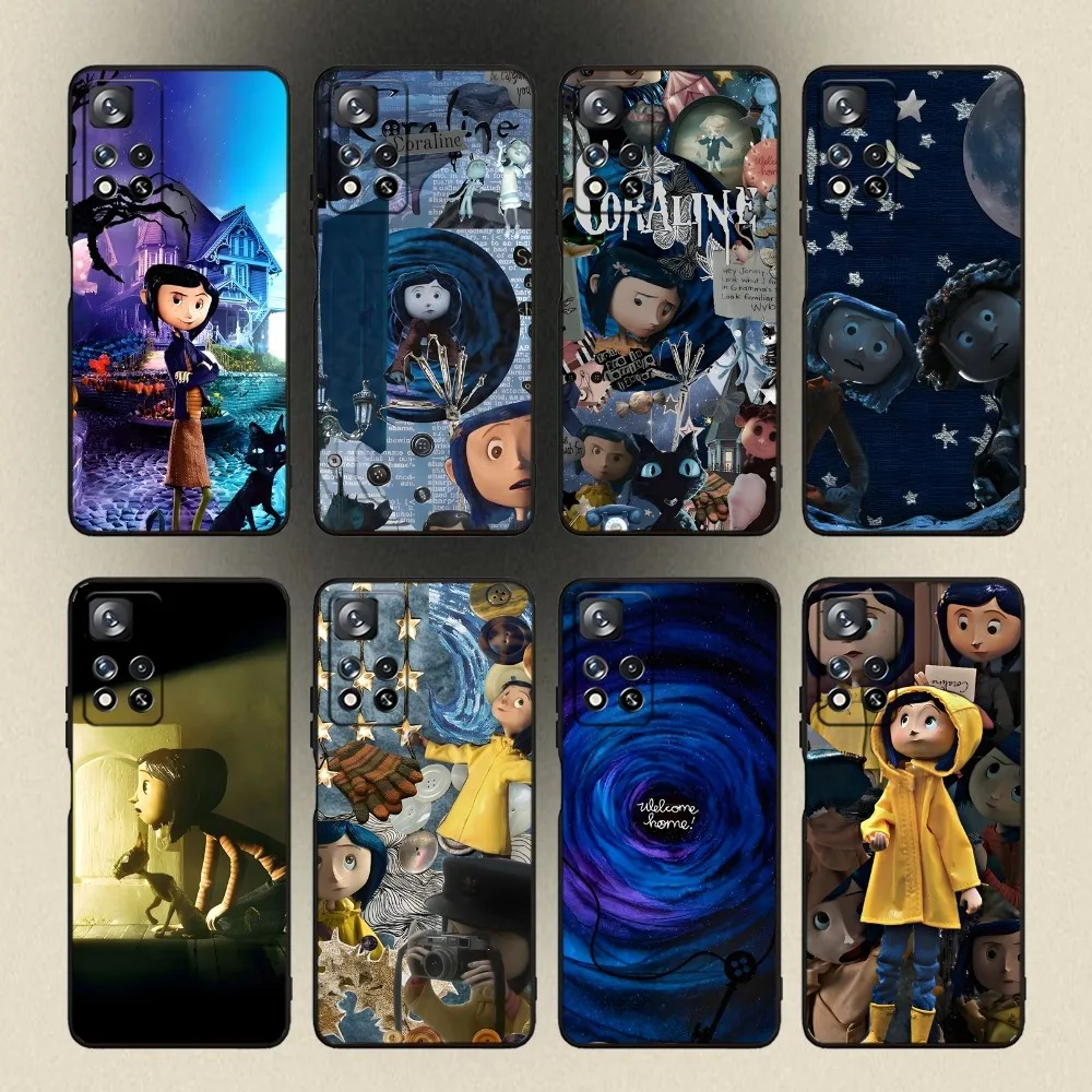 

Cartoon C-CoralineS Phone Case For Samsung Galaxy A20,A21s,A22,A31,A32,A52,A53,A72,73,A80,A91 Soft Black Cover