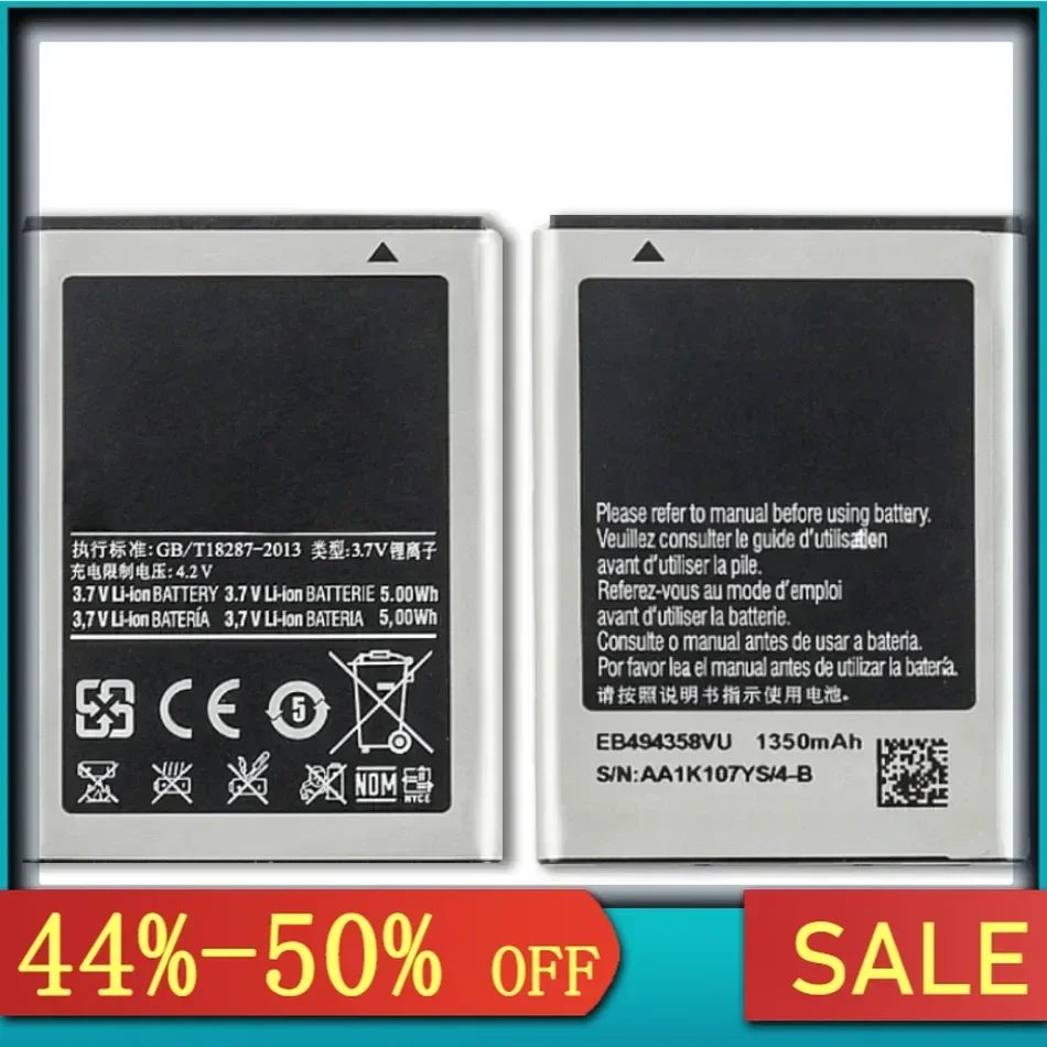 Аккумулятор для Samsung Galaxy Ace S5830 I569 I579 S5670 S7250D GT-S6102 S6818 S5660 EB 494358 VU 1350Mah Batteria