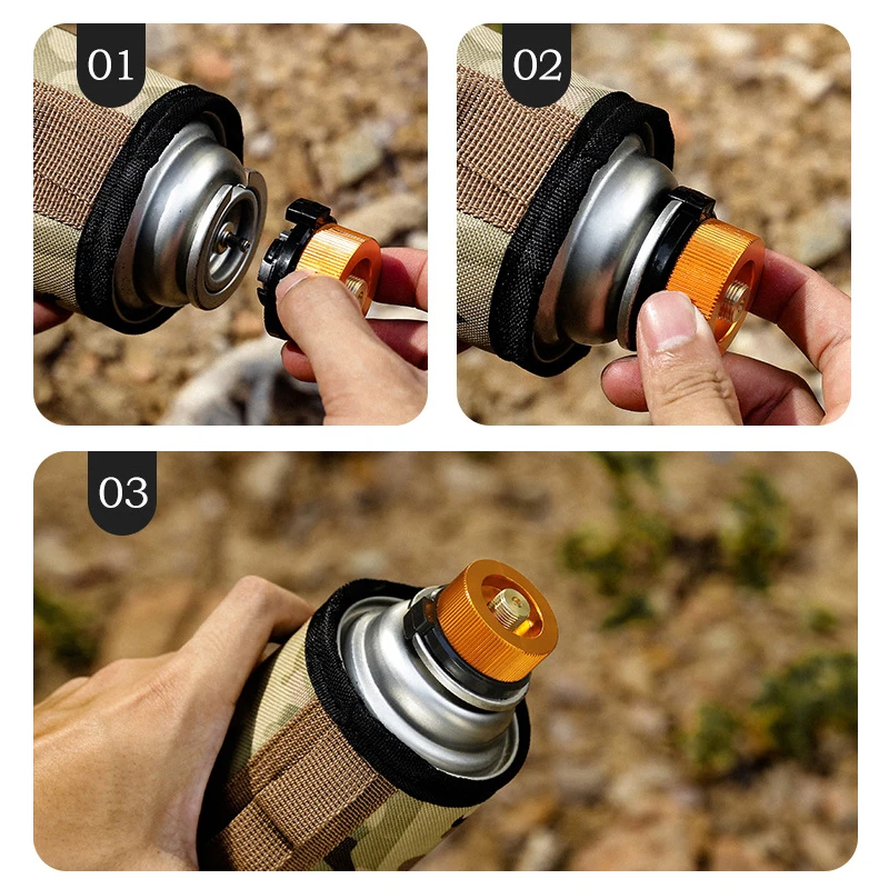 في الهواء الطلق التخييم موقد غاز محول موقد غاز حديدي موصل الألومنيوم خزان الغاز محول في الهواء الطلق نزهة موقد البروبان الملء محول #3