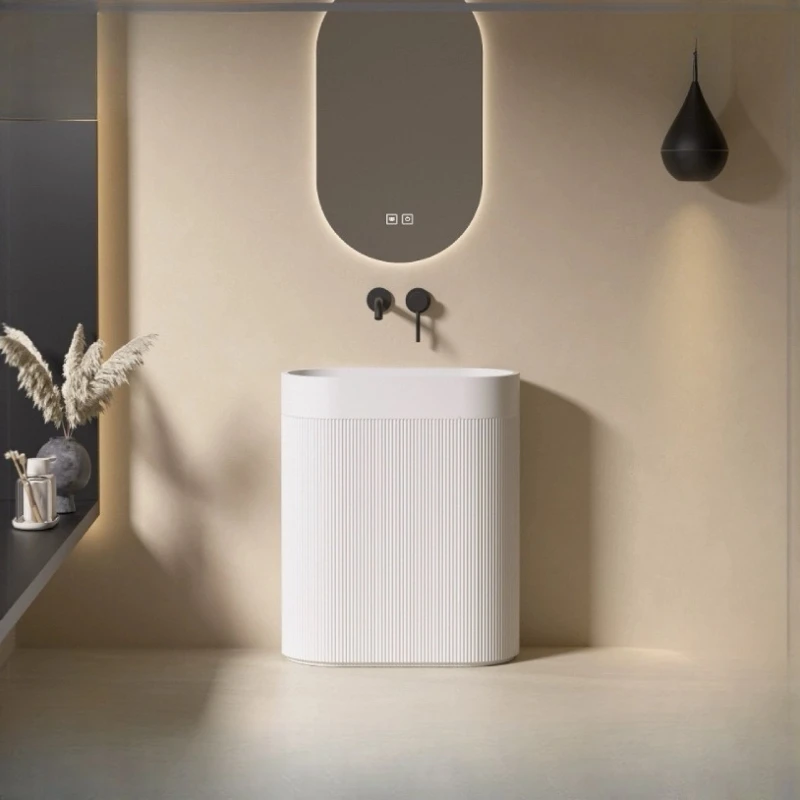 

Artificial stone wash basin Modern simple column basin Outdoor wash basin Hotel Home