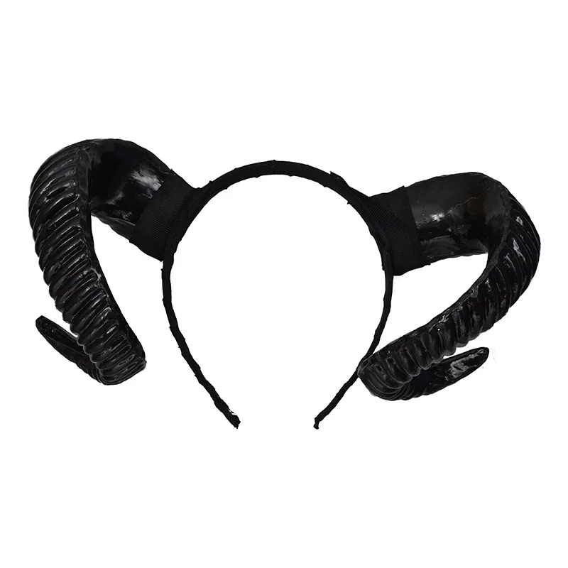 ที่คาดผมปีศาจฮาโลวีนพร็อพคริสต์มาสปาร์ตี้จำลองแกะที่คาดผมที่เครื่องประดับผมแบบทำมือ