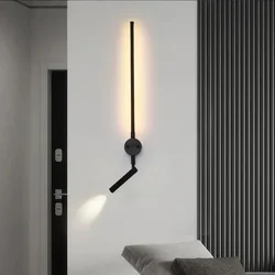 Lámpara de pared LED moderna con interruptor, luz para dormitorio, escaleras, pasillos, sala de estar, decoración de fondo de arte nórdico, luces negras para Baño