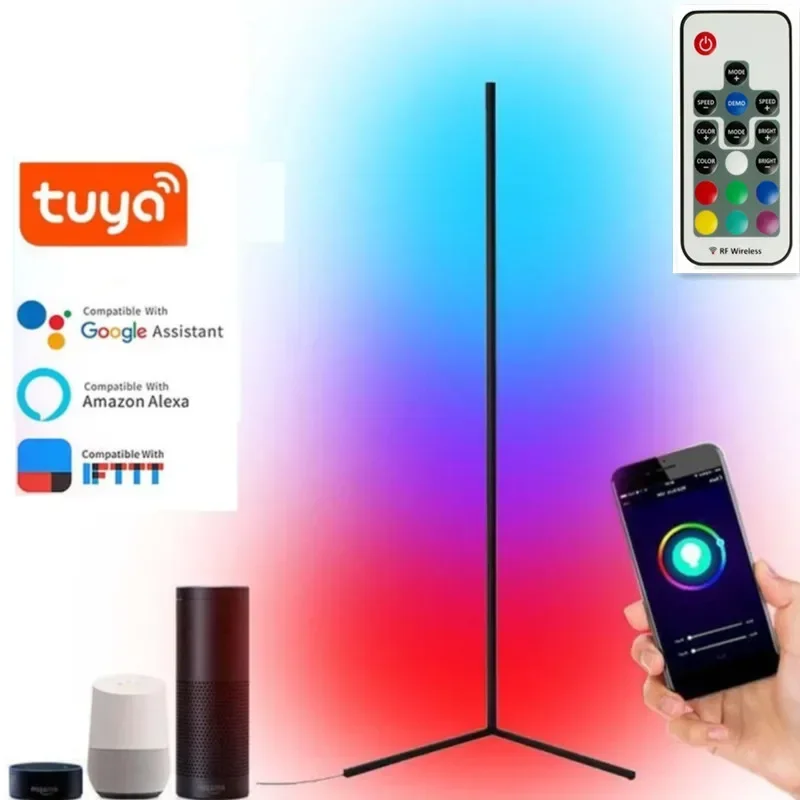 Modern LED Floor Lamp NEW Alexa RGB Remote APP Control standing lamps for living room Minimalist Vertical Corner lamps