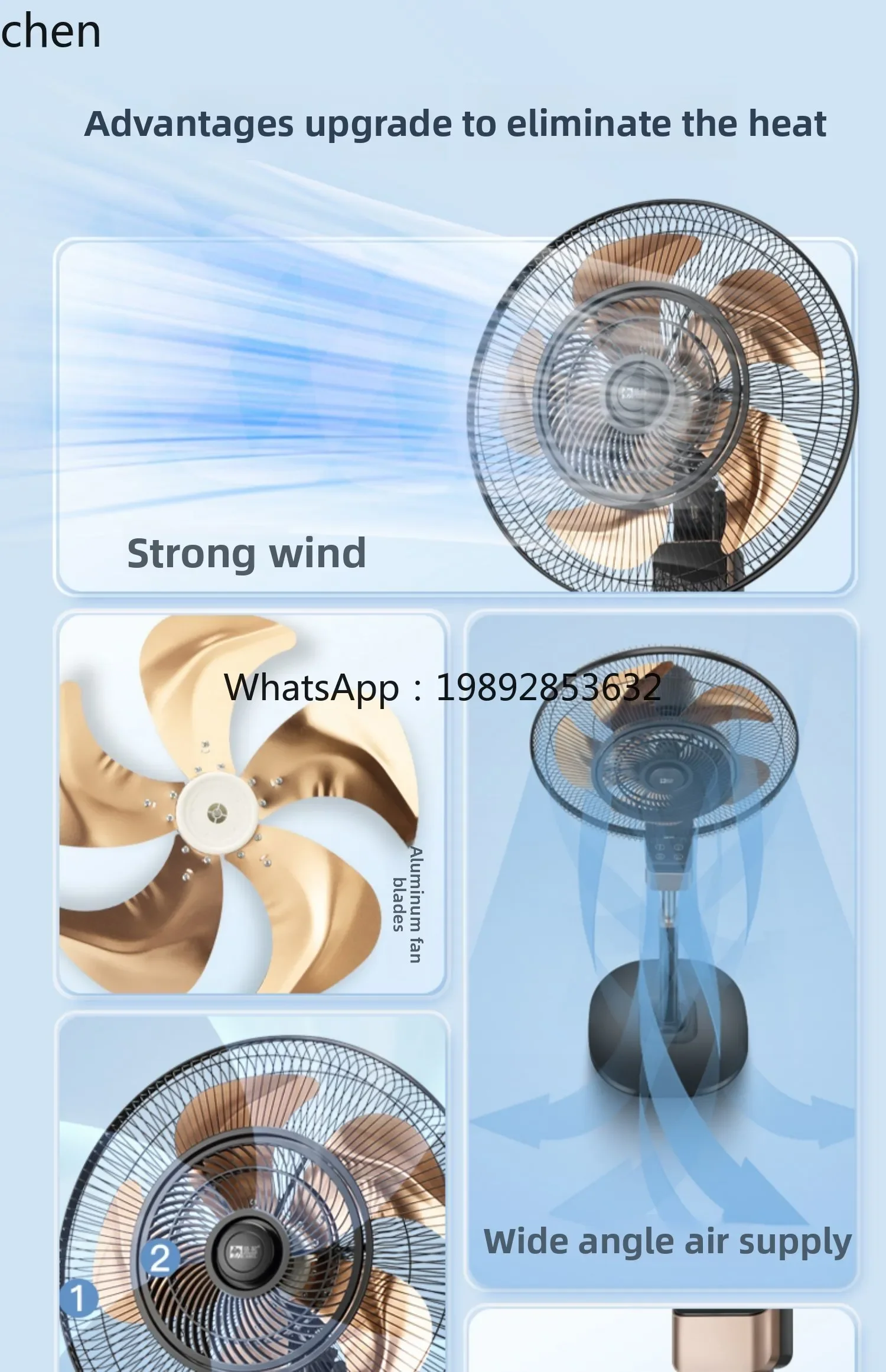 cc27CP electric fan floor fan household vertical sound light remote control table fan dormitory shaking head