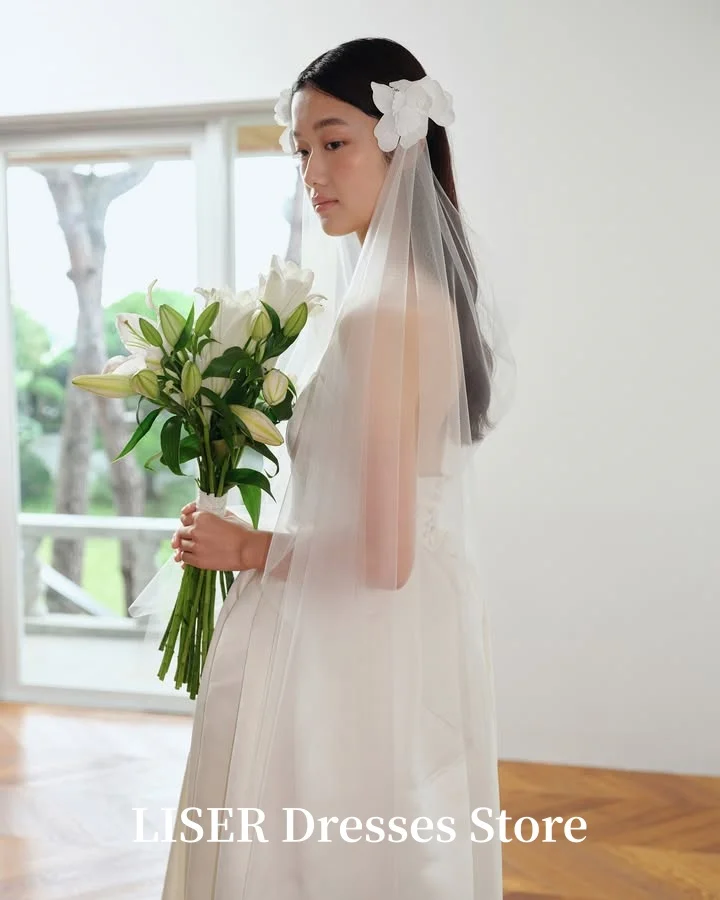 Liser Veil For Wedding Dresses Photo Shoot Silk Tulle Customize Sweet Veil 면사 Elegant For Bride