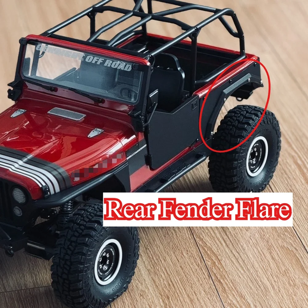 RC Crawler Upgrade Rear Fender Flare Replacement Part for Axial SCX10III 1/10 Scale Custom Size RC Off Road Car Spare Accessory