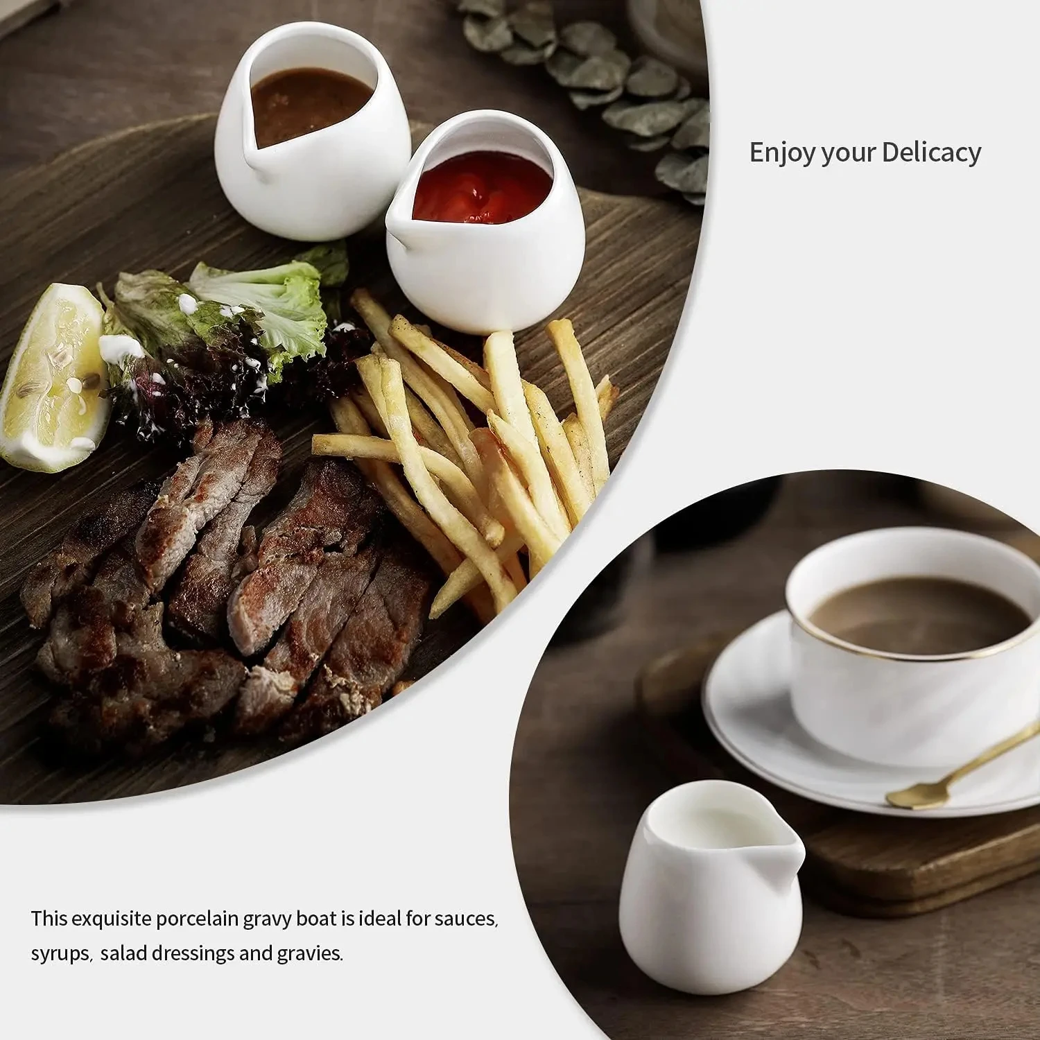 FOME Mini Ceramic Milk Jug With Handle Espresso Coffee Cream Jugs Kitchen Sauce Cup Serving Pitcher White Milk Cup - view 5