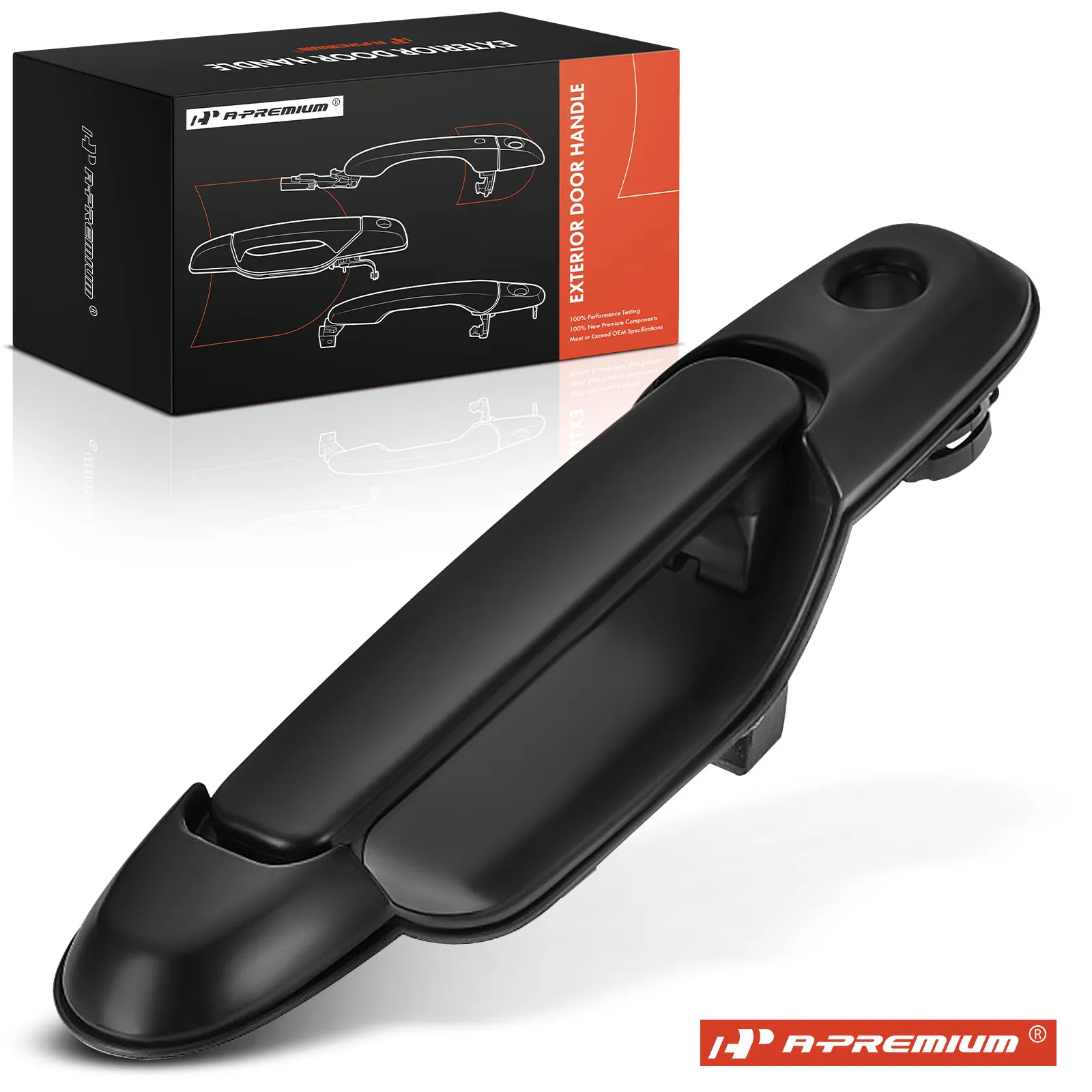 A-Premium Driver or Passenger Sliding Door Black Exterior Door Handle with Keyhole for Toyota Sienna 1998-2003