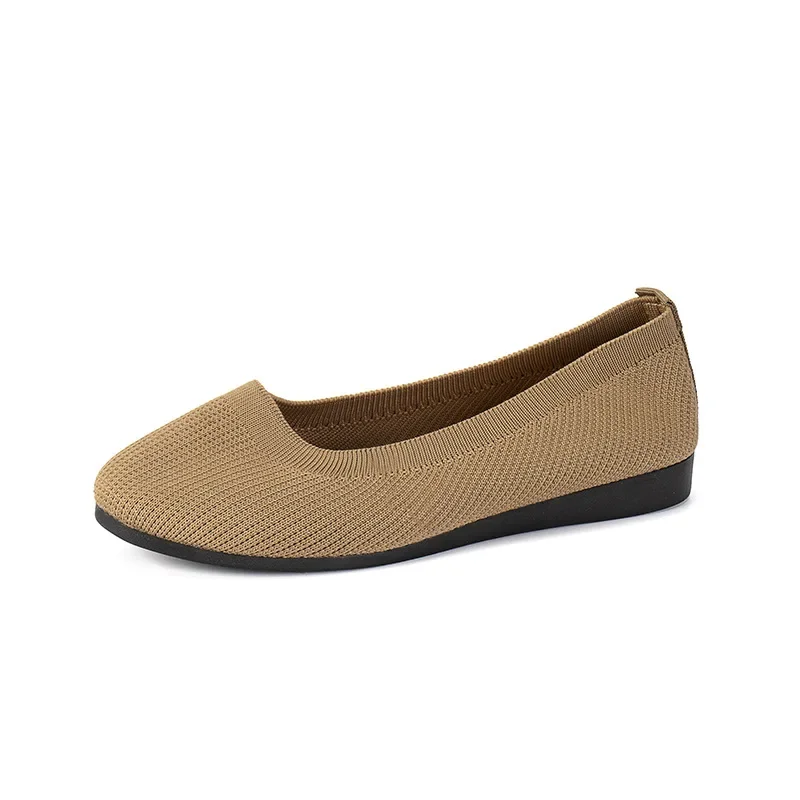 Frühlings-Damenschuhe, neue gestrickte Socken-Sneaker, atmungsaktive Slip-On-Loafer mit runder Zehenpartie, Größe 36-43, leichte Schuhe in Übergröße – Detail 12
