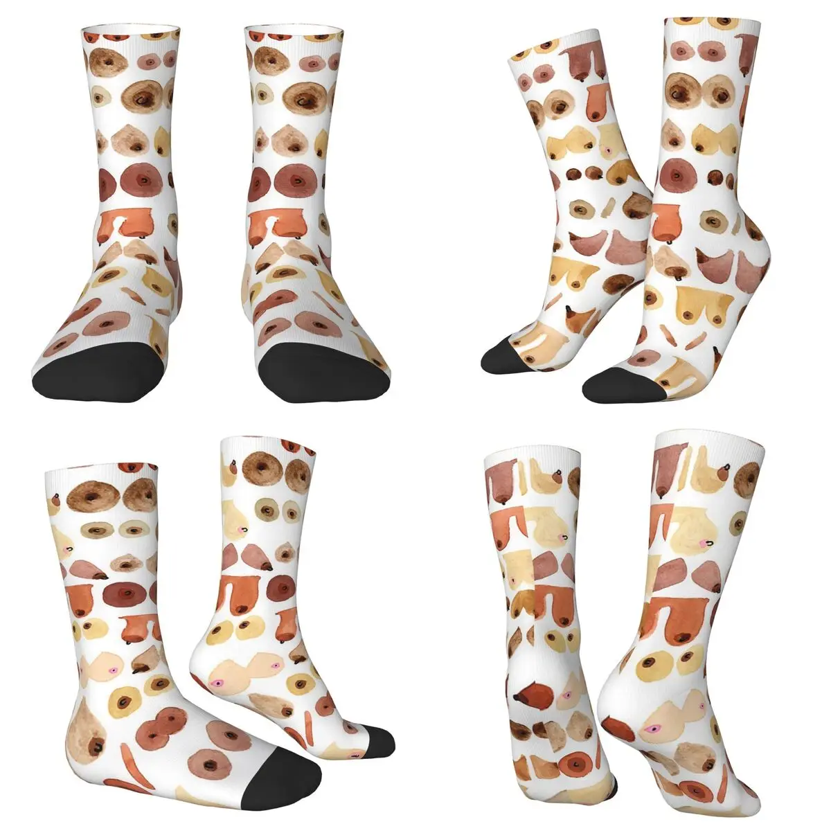 

Оригинальные носки с акварельным дизайном груди Boob Love, чулки высокого качества в стиле Харадзюку, всесезонные длинные носки, рождественские подарки