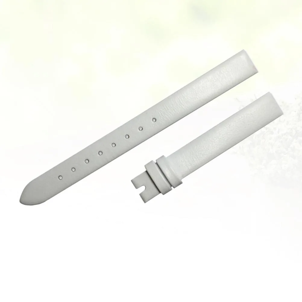 

Genuine Cowhide Watch Band 6Mm White Slim Comfortable Strap For Men Women Fashion Replacement Wristband