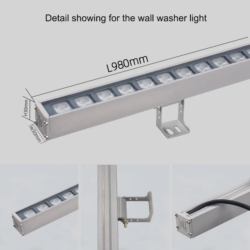 في الهواء الطلق وحدة إضاءة LED جداريّة غسالة IP65 مقاوم للماء DMX RGB RGBW LED الخطي غسالة الضوء للمبنى المعماري واجهة الإضاءة