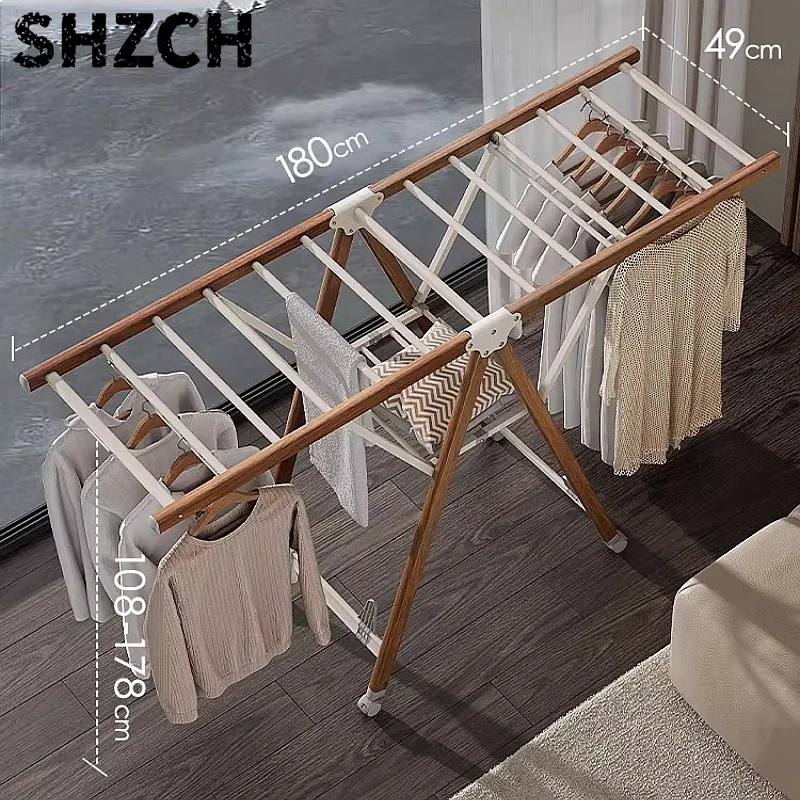 Foldable Aluminum Alloy Floor Drying Rack for Balcony Quilt Hanger Space Saving Laundry Helper