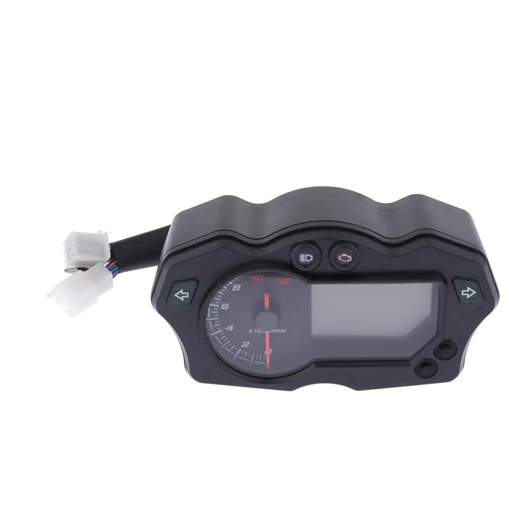 12000rpm Motorcycle LCD Digital Backlight Speedometer Meter