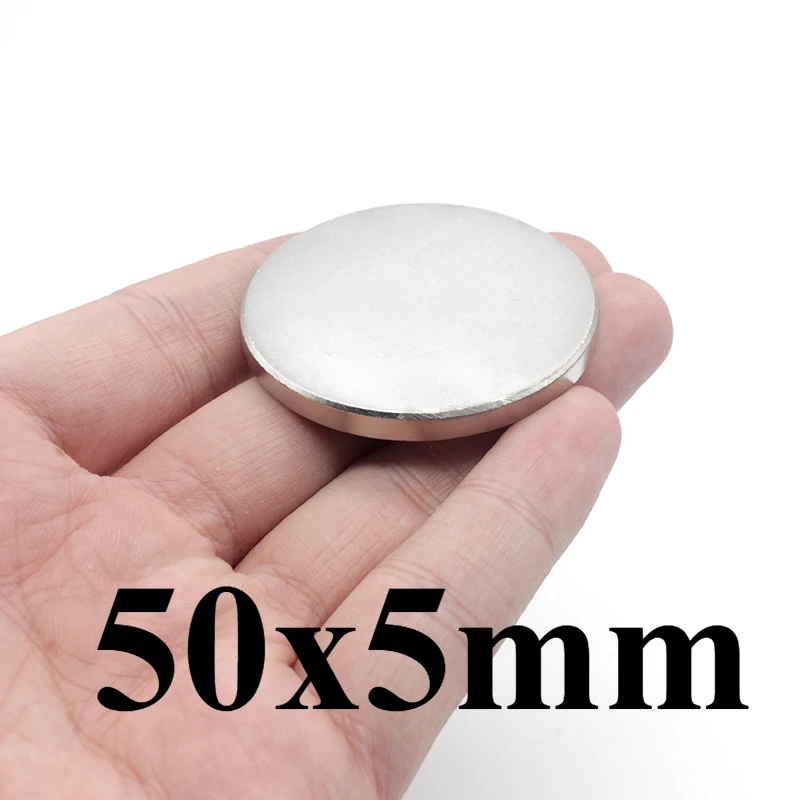 1/2/3/5PCS 50x5mm Strong Magnetic Magnets 50mm X 5mm Disc Powerful Bulk Round Neodymium Magnets 50x5mm N35 Big Disc Magnet 50*5